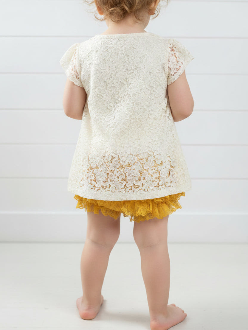 Ruffle Baby Bloomers-Yellow, Diaper Cover