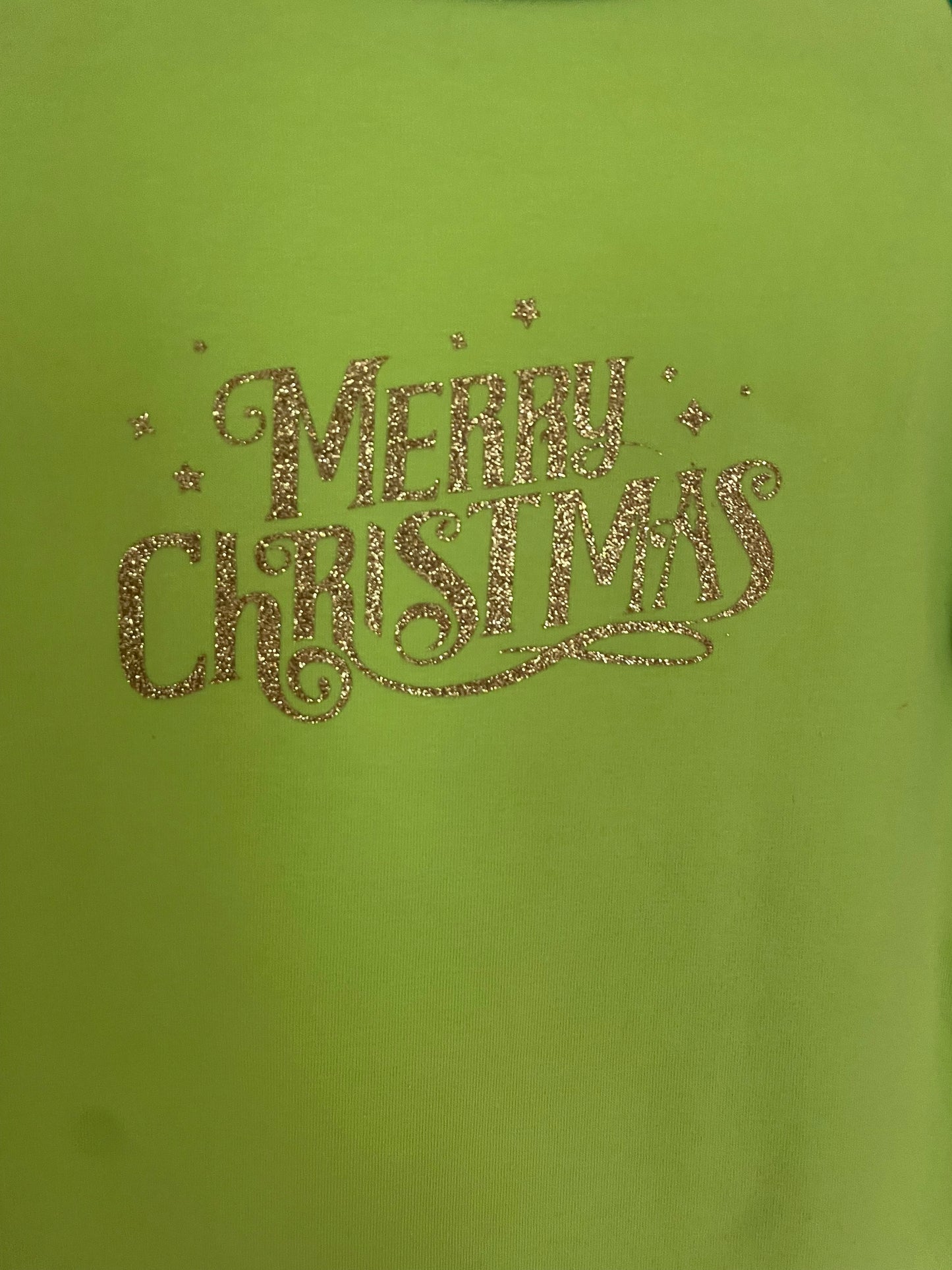 Green & Gold Polka Dot Raglan Ruffle Shirt, girl's, holiday, Christmas, kids