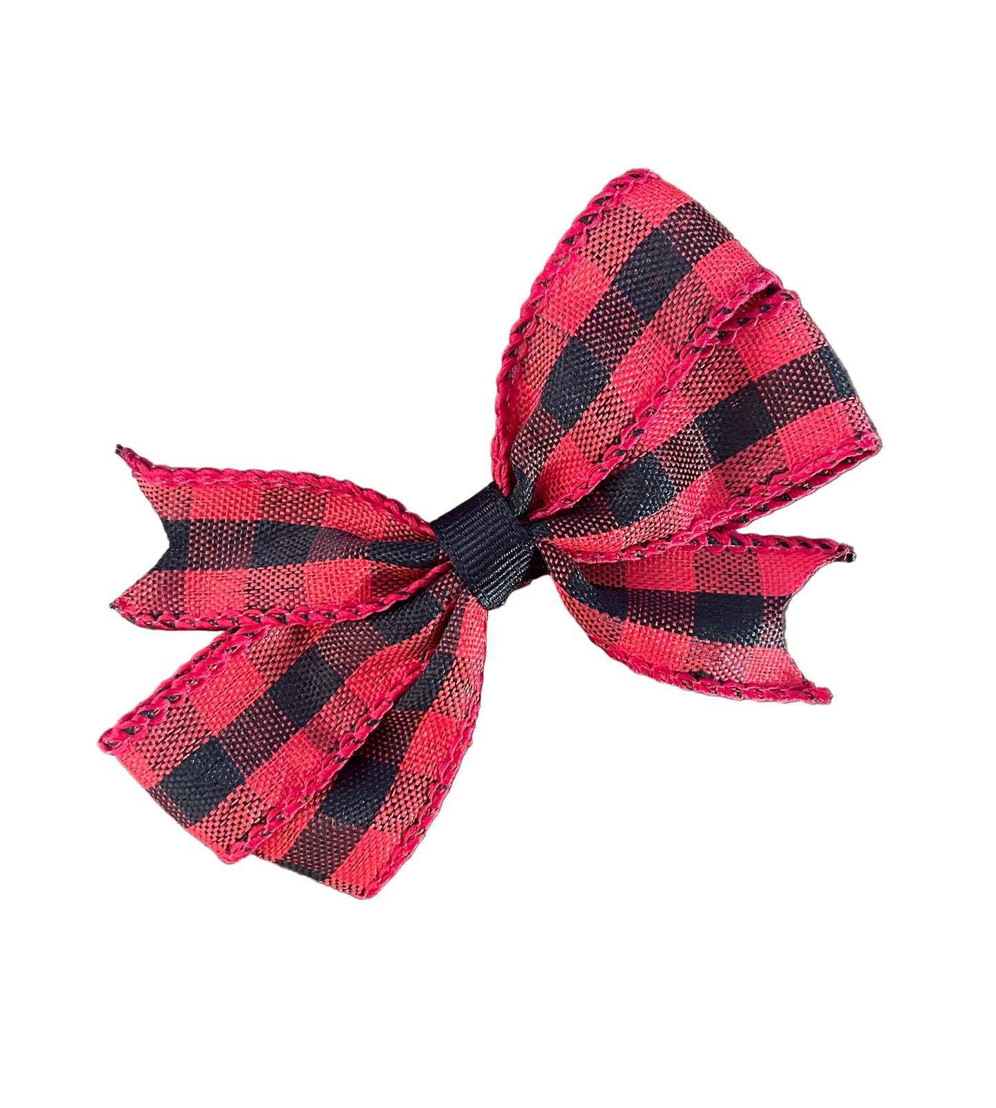 Buffalo Check Small Hair Bow, girl, holiday, Christmas