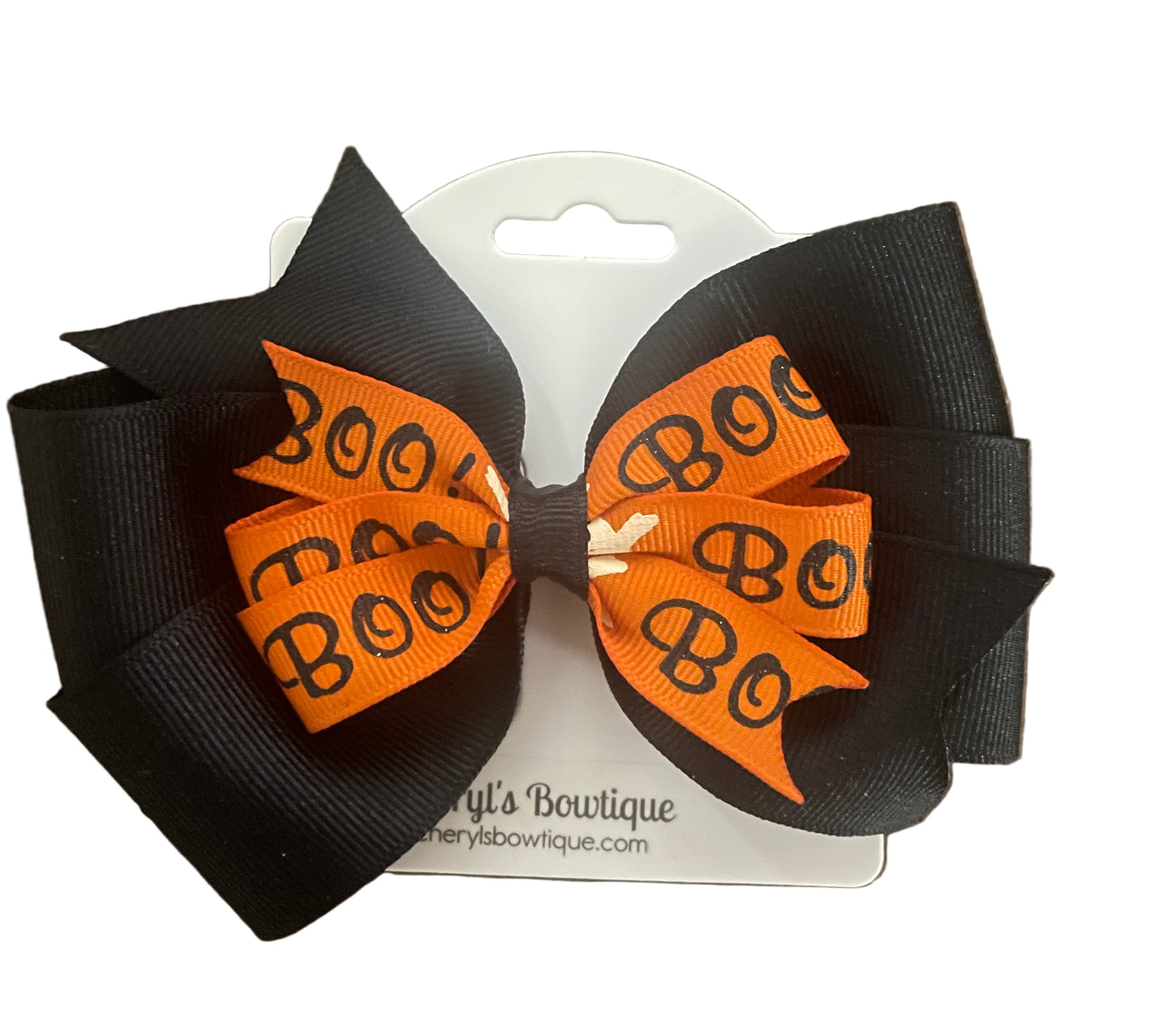 Boo Halloween Hair Bow, clip, girl, costume