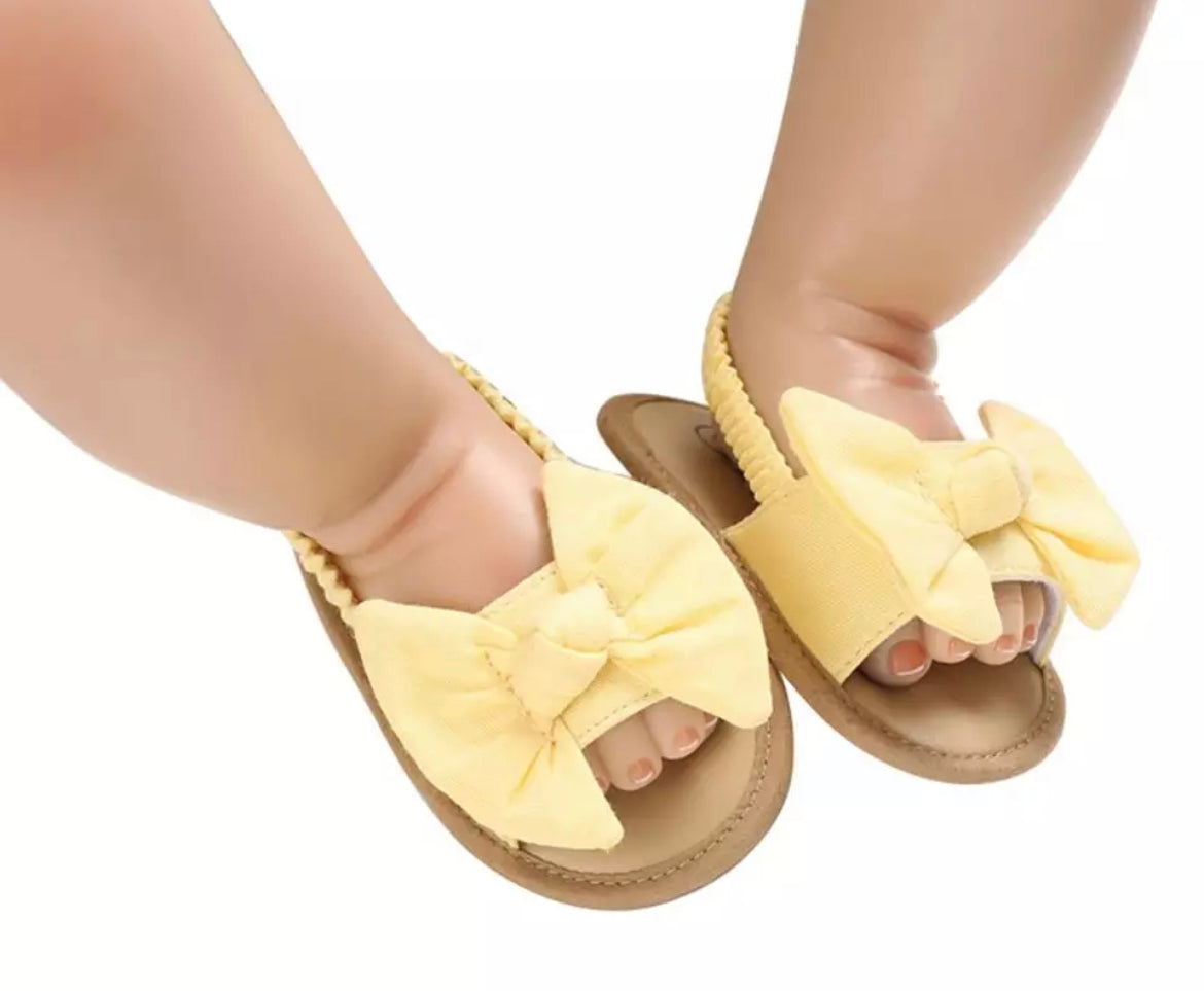 Blue or Yellow Bow Sandal Walkers, baby, infant, girl, gift - SALE