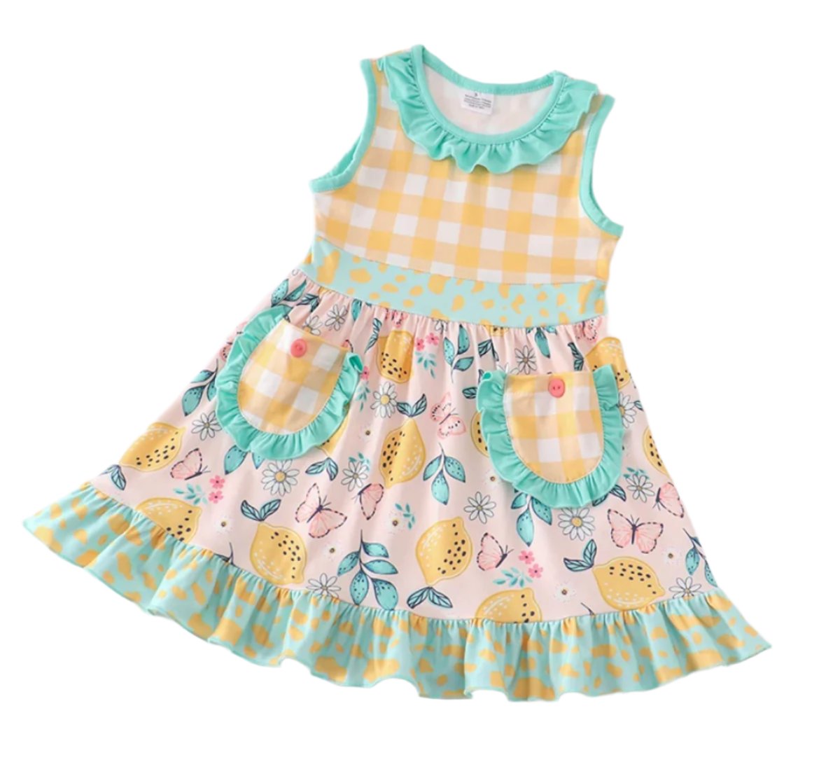 Lemons & Butterflies Girls Twirl Dress, Milk Silk, kids, clothing / SALE