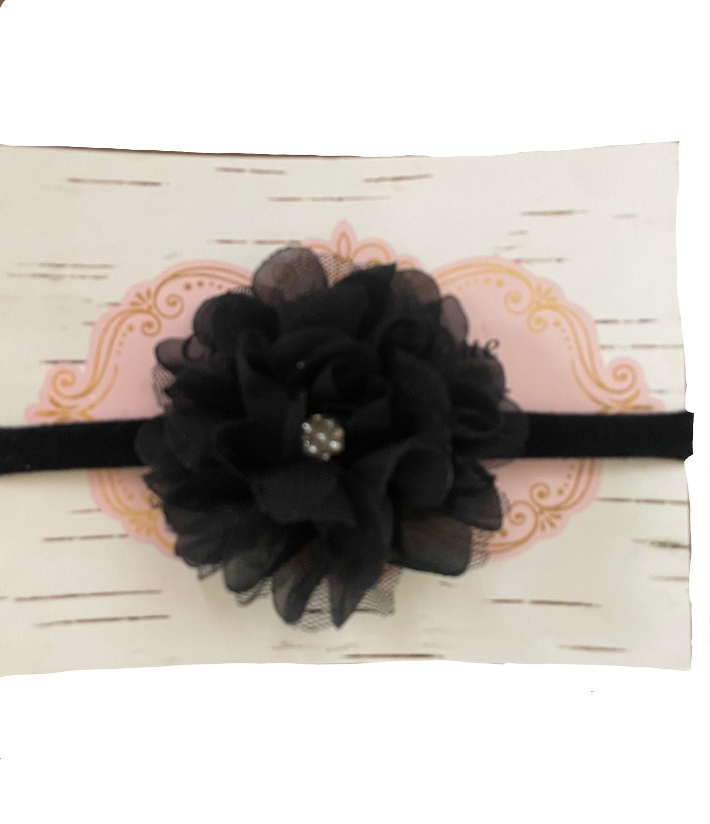 Black Flower Nylon Headband, baby, toddler, child