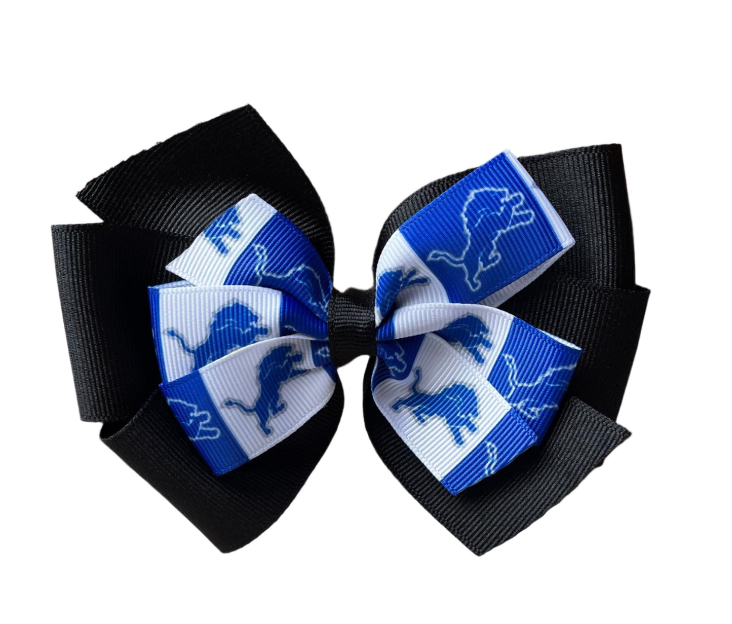 Detroit Lion's Black Hair Bow, football, kids, teen, adult, sports