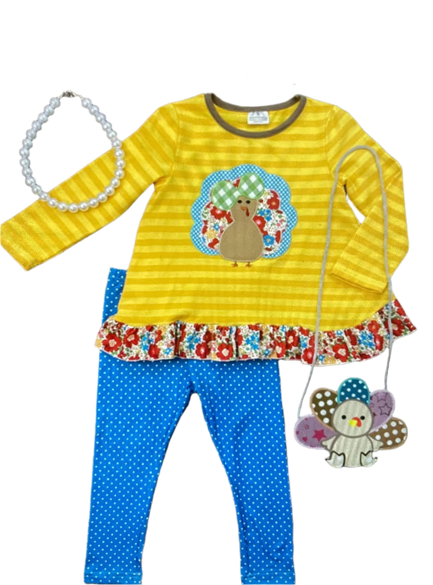 Patchwork Turkey Ruffle Outfit, toddler, girl, Fall