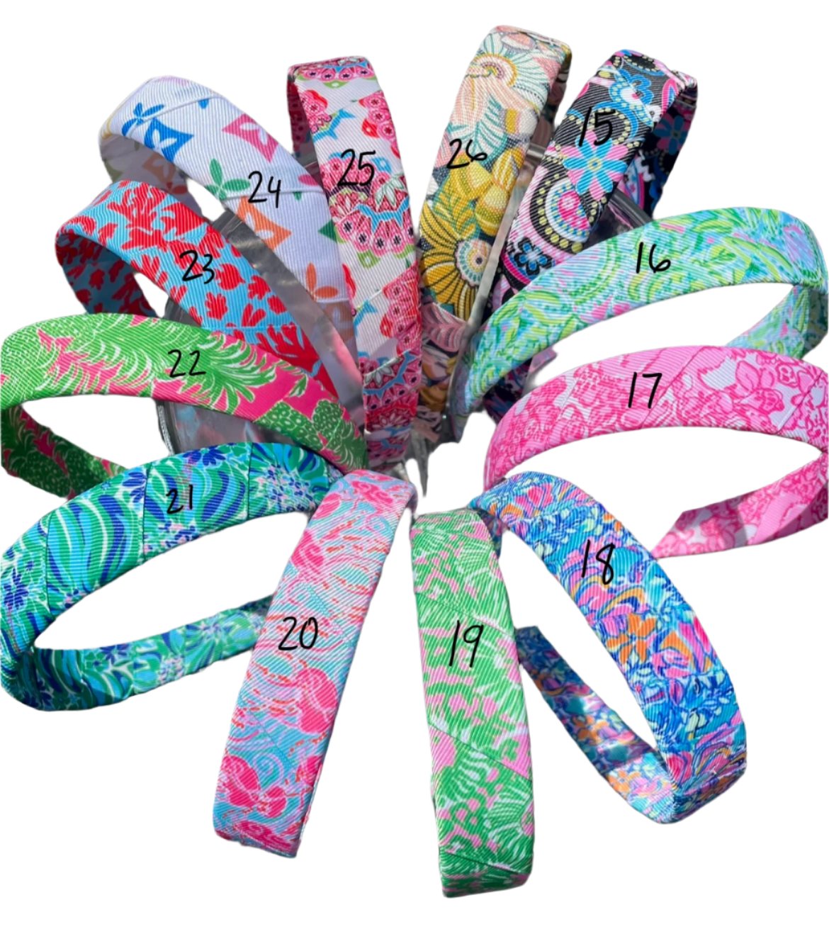 1" Palm Beach Print Headbands #2, Children, Adult