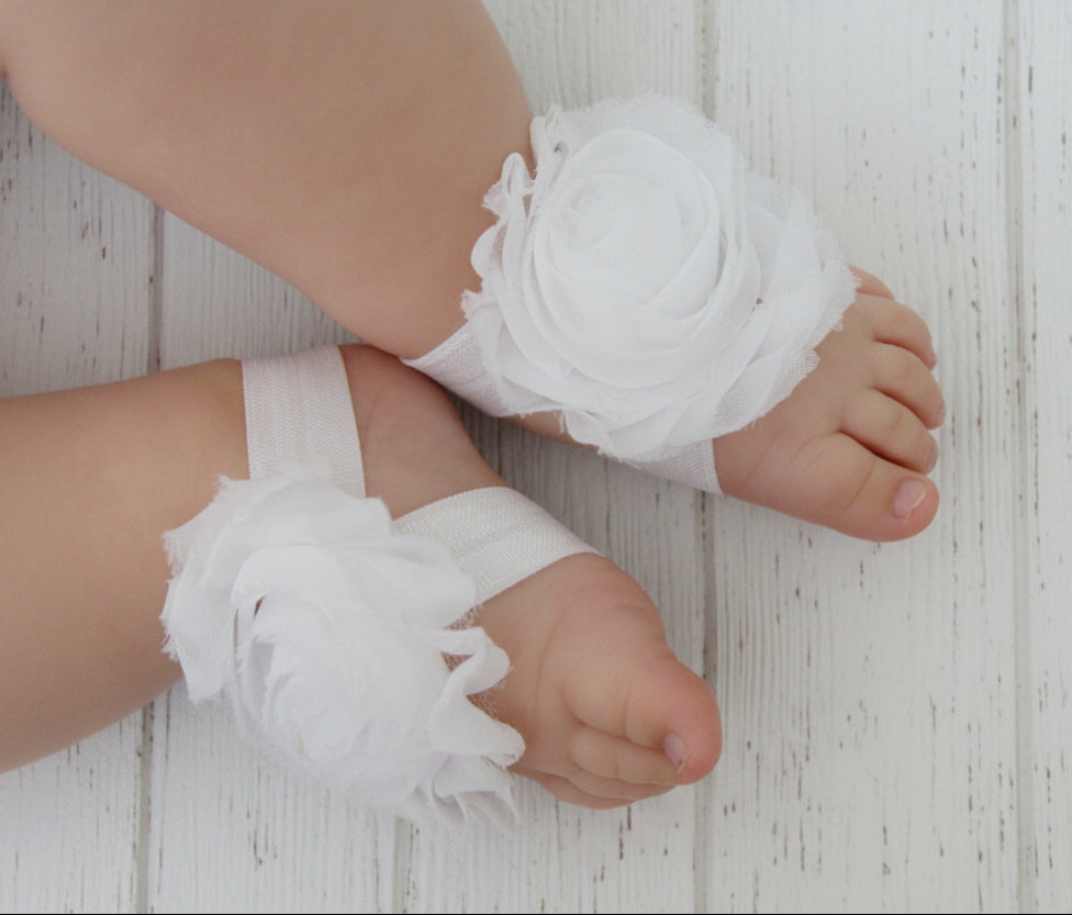 Orange Chevron Barefoot Baby Sandals, infant, Newborn, girl