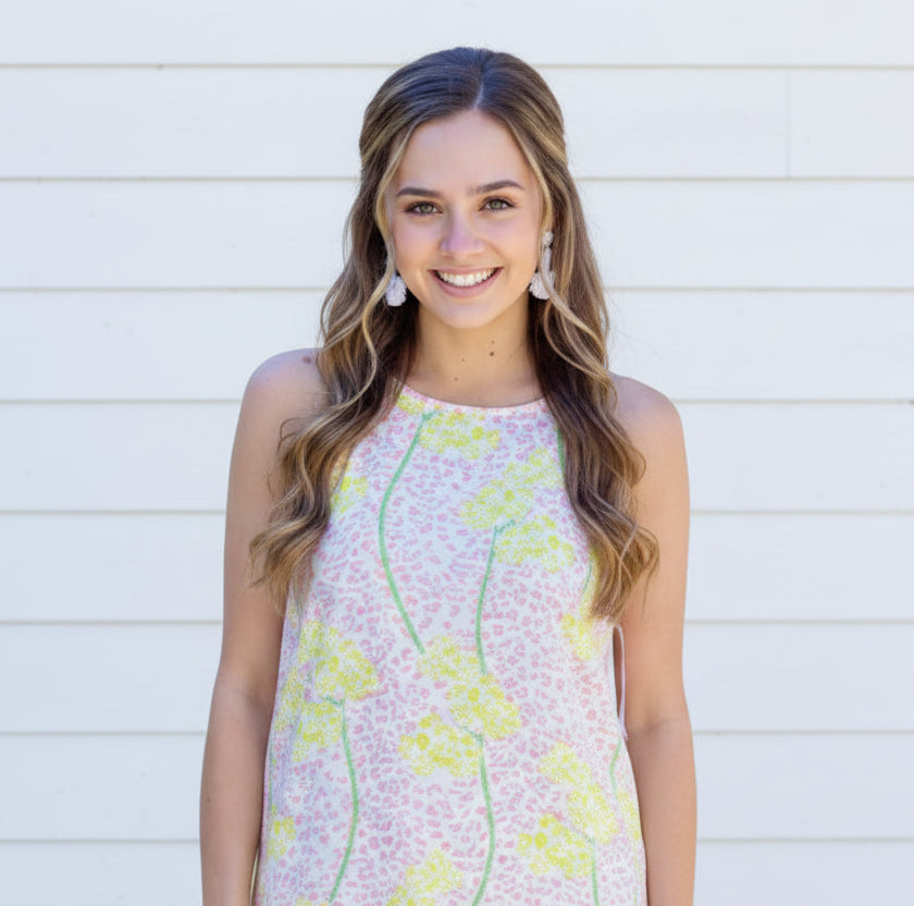 Pink & Yellow Tank Dress, juniors, ladies, Summer