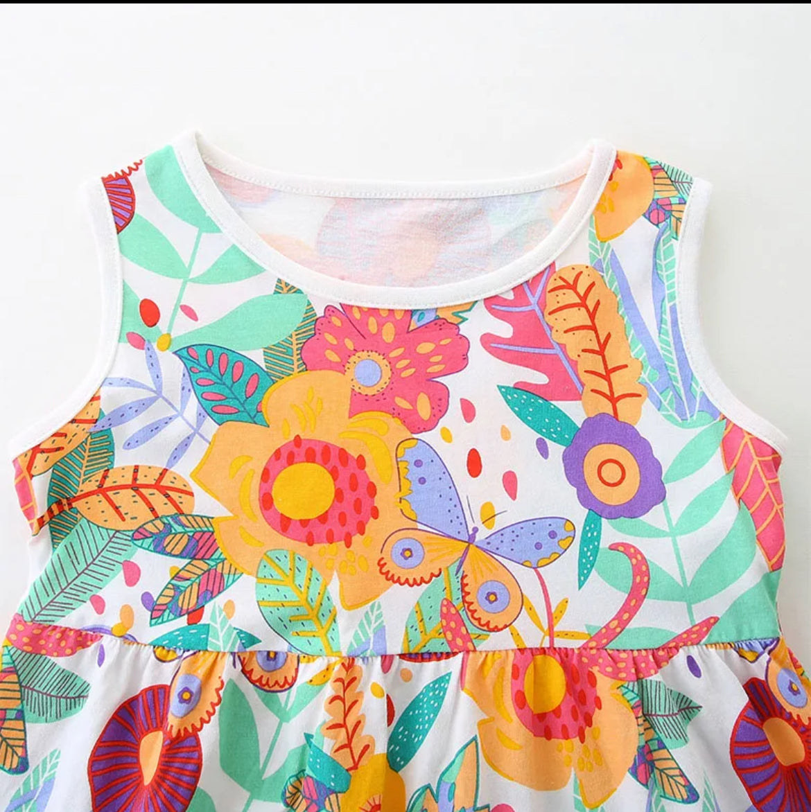 Colorful Floral Twirl Dress, kids, clothing, toddler, girl / SALE