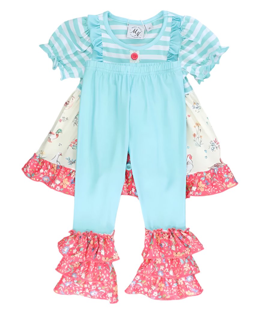 Barnyard Ruffle Outfit, kids, girl, set, leggings, SALE