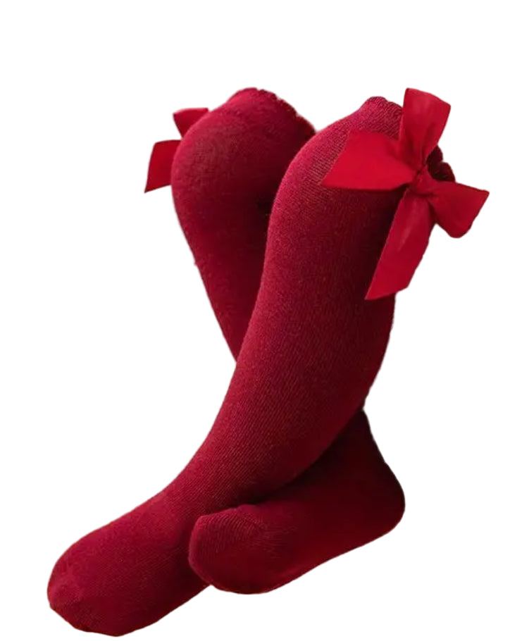Knee Hi Socks with Bow, Kids, holiday, girl, school, clothing