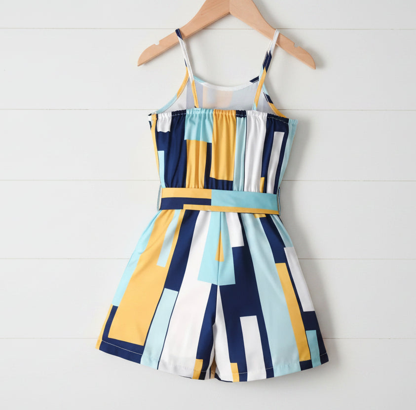 Geometric Romper, girl, Jumper, Shorts, Spring, Summer / CLEARANCE