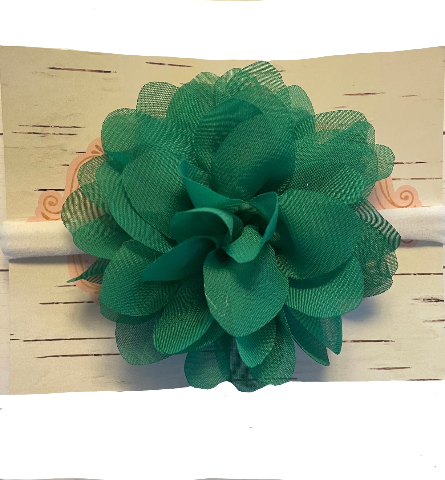 Green Flower Nylon Headband, baby, toddler, child