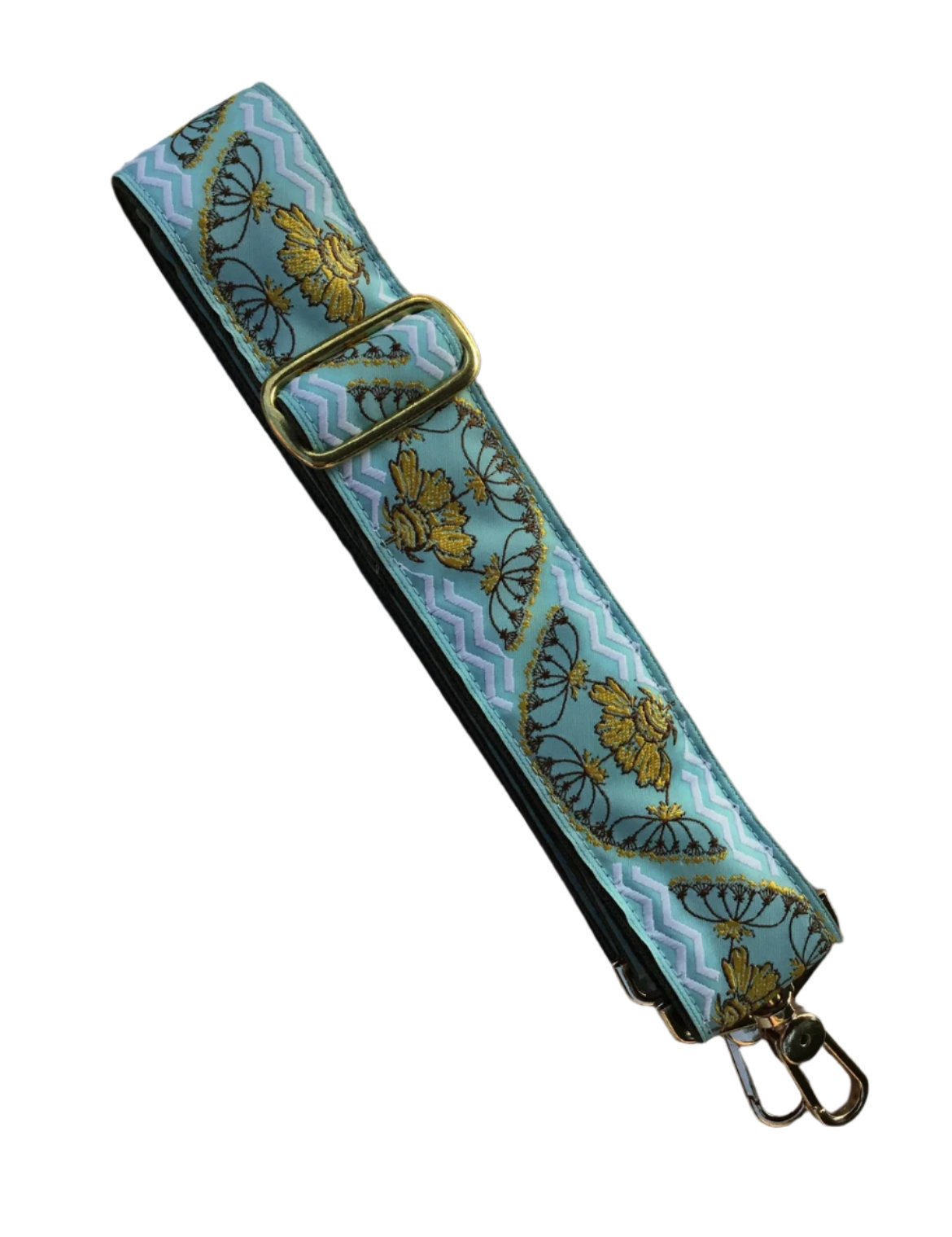 Blue & Gold Floral Purse/Instrument Strap, Crossbody, Violin, Gift