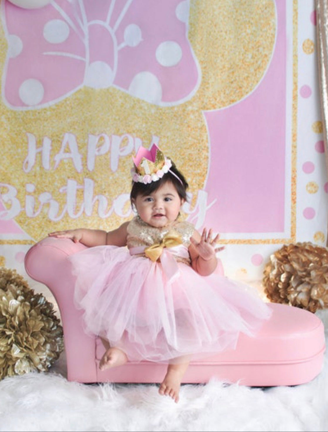 Sequin & Tulle Boutique Dress in Pink/Gold, Toddler, girl, tulle