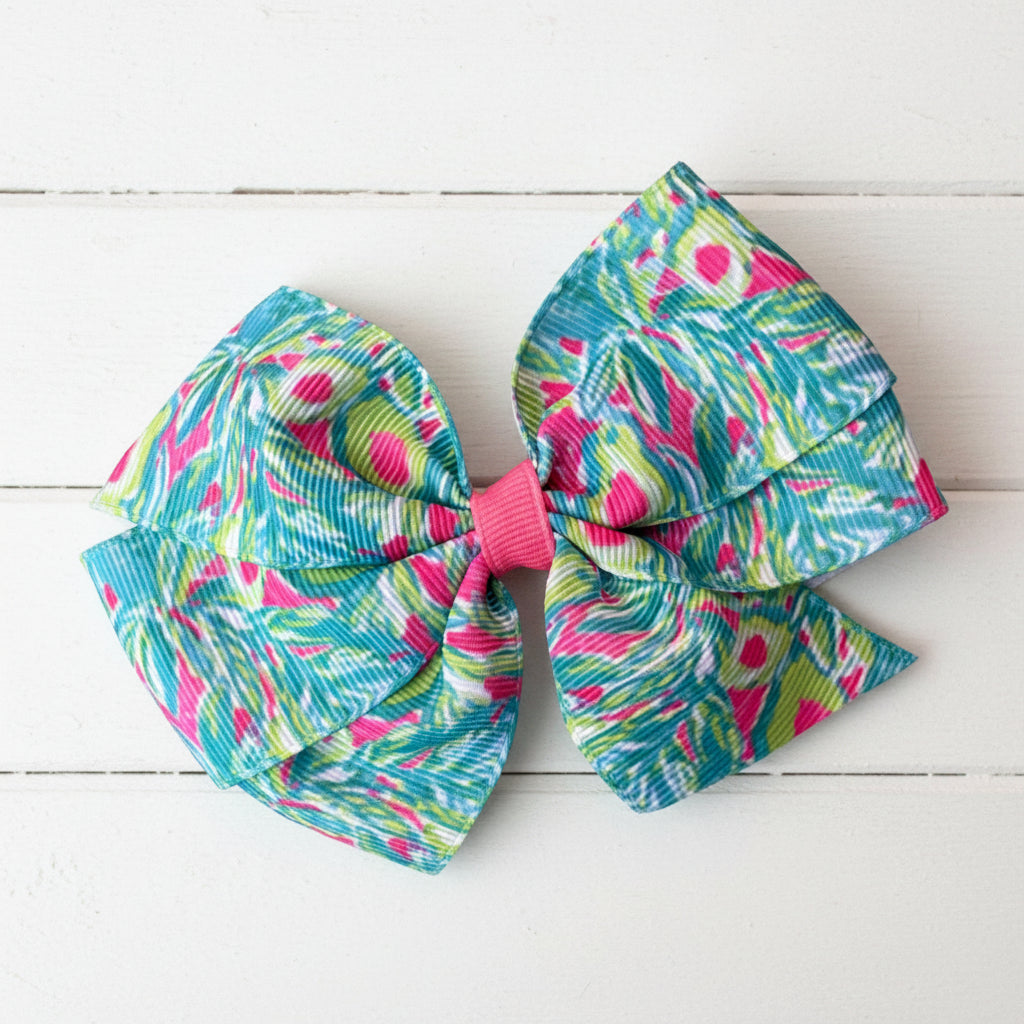 Guac N Roll Hair Bow, girl, clip, preppy