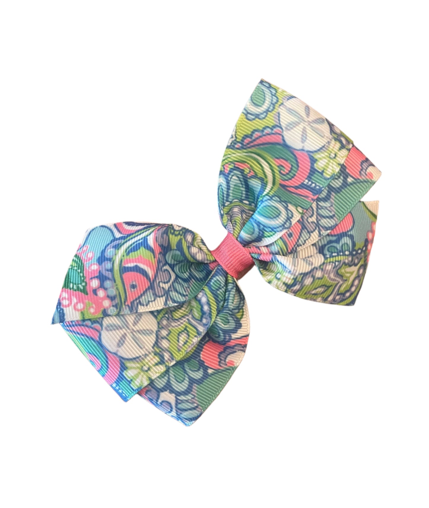 Conch Shells Hair Bow, girl, clip, preppy, republic, coral