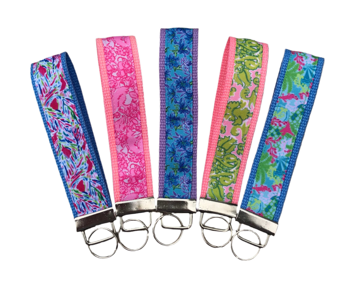 Preppy Colorful Resort Print Key Fobs, wristlet