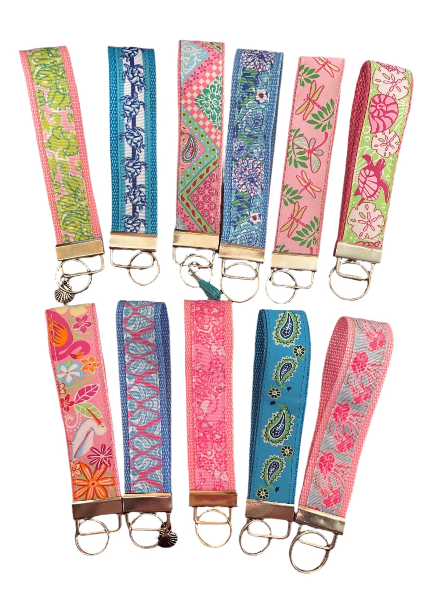 Beach & Preppy Print Key Fobs, keychain, wristlet
