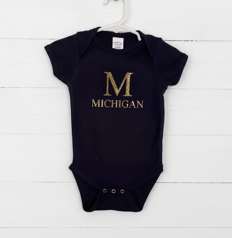 Michigan Blue Onesie, baby, unisex, infant, University