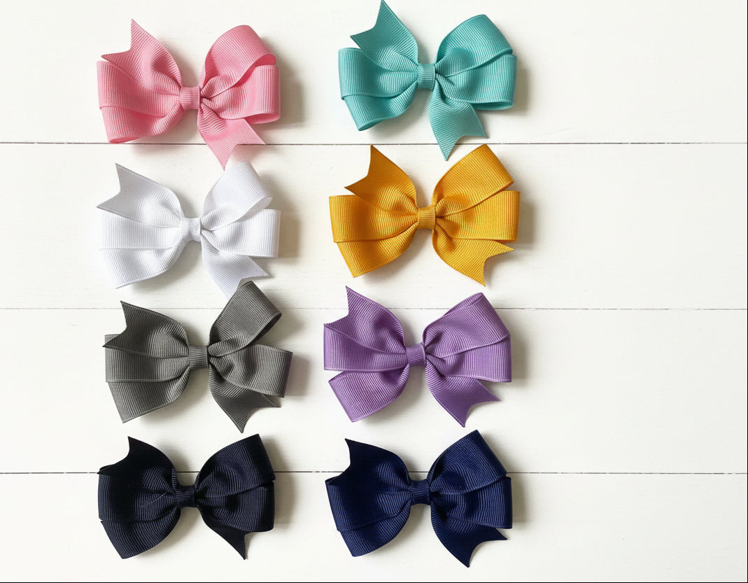Small Pinwheel Hair Bows, Clip, girl,