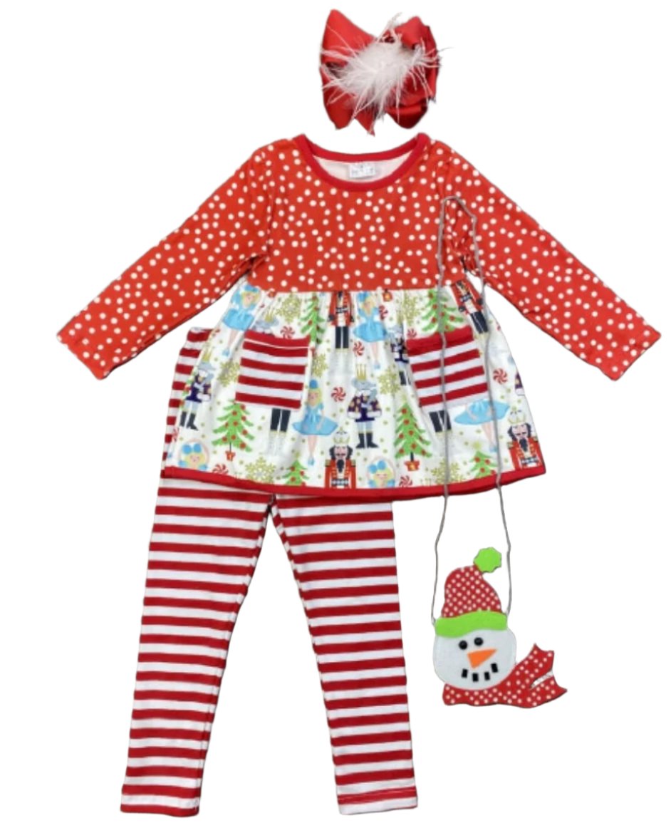 Striped Nutcracker Girl's Outfit, Milk Silk, Winter, gift