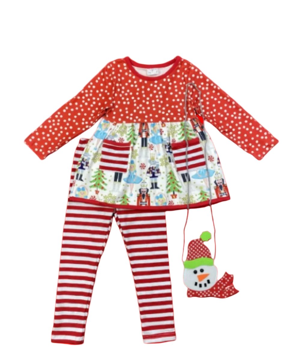 Striped Nutcracker Girl's Outfit, Milk Silk, Winter, gift