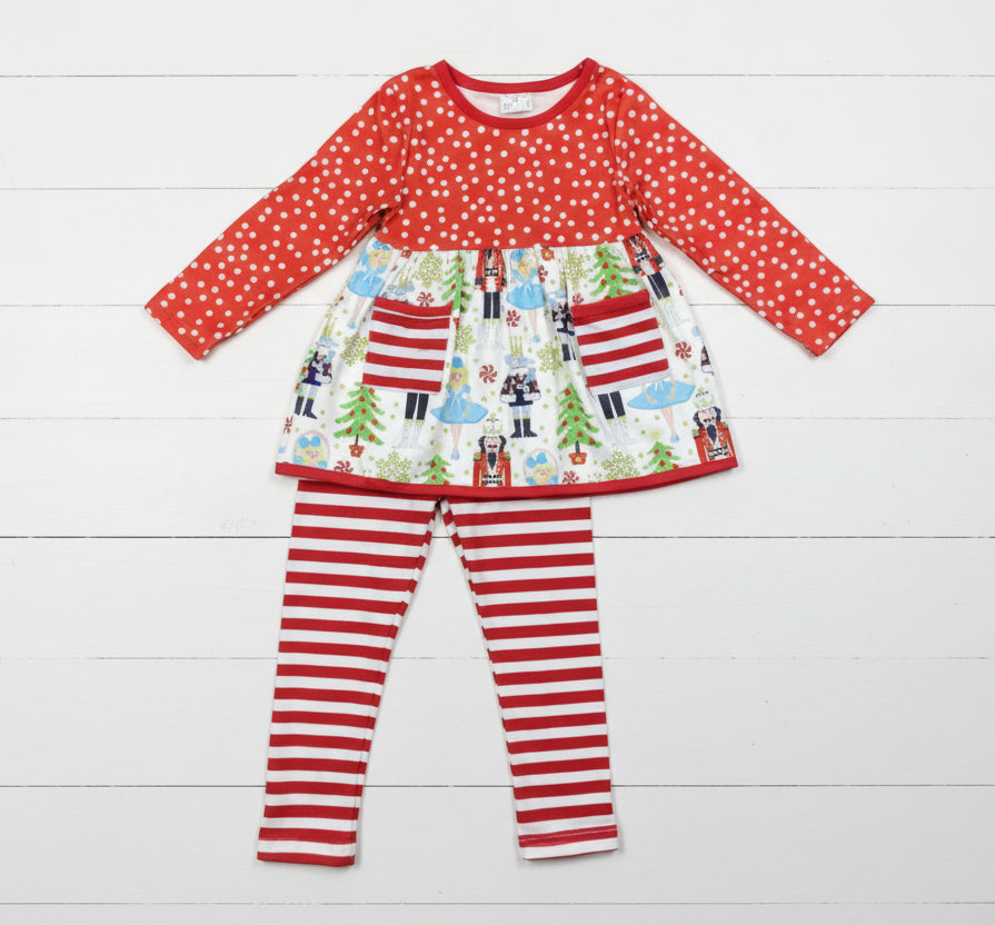 Nutcracker Girl's Striped Outfit, Milk Silk, Winter, gift / SALE