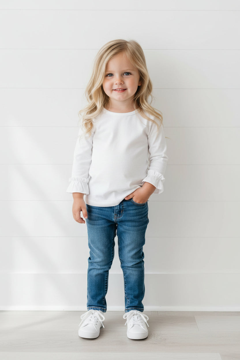 Boutique Gray & White Ruffle Outfit, Shabby Chic, girl, kids, set