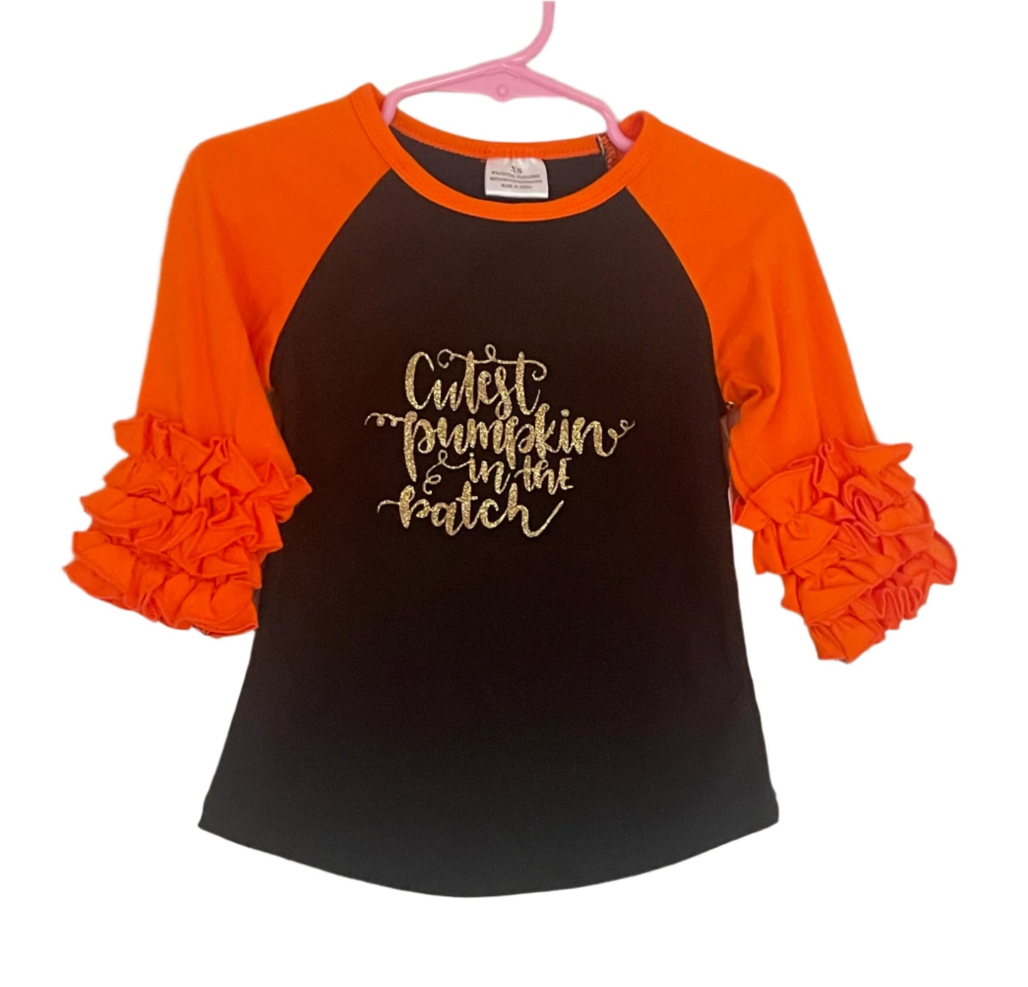 Cutest Pumpkin in the Patch Ruffle Shirt, girl's, holiday, Fall