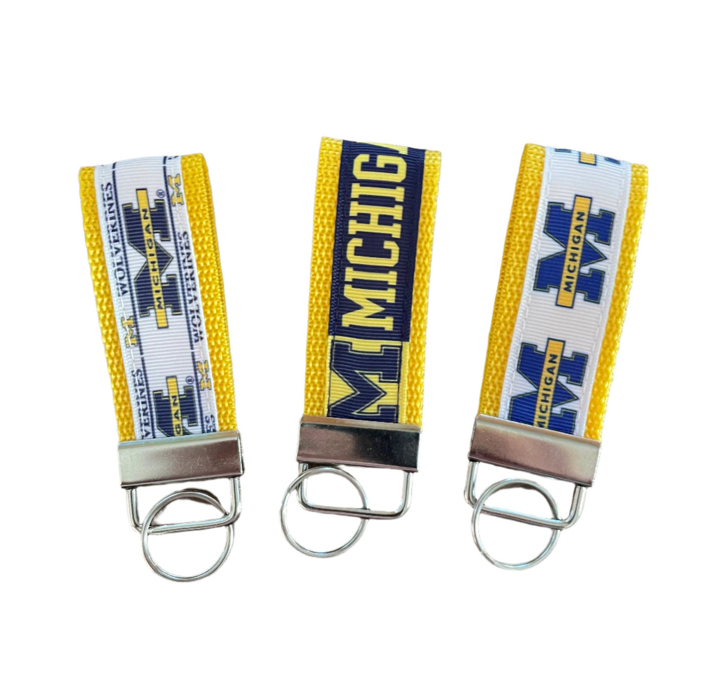 Michigan Keychain, Baseball, Key fob, football, college school, wolverine