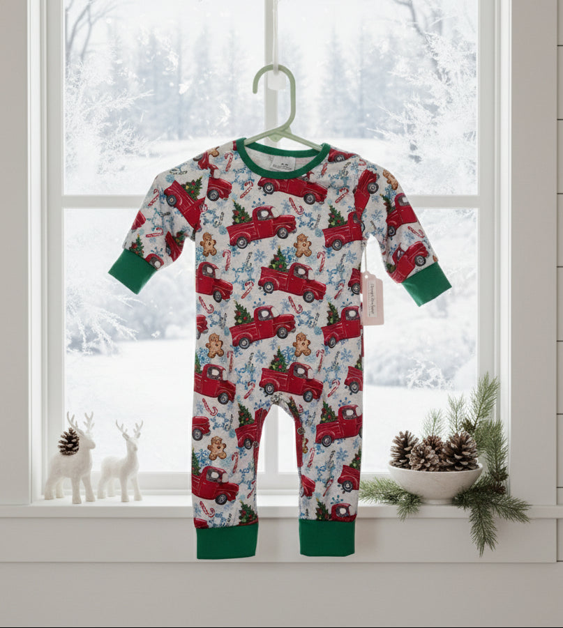 Farmhouse Christmas Romper, Baby, Infant, Winter, Christmas / SALE