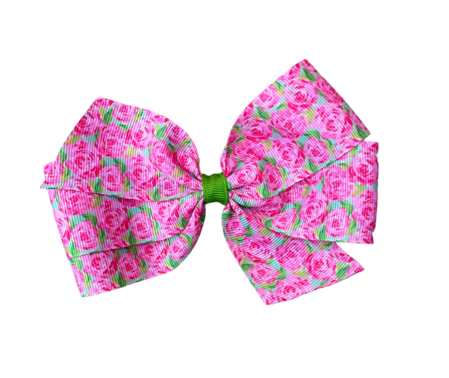 Field of Roses Hair Bow, girl, clip, preppy, flowers, Impressions