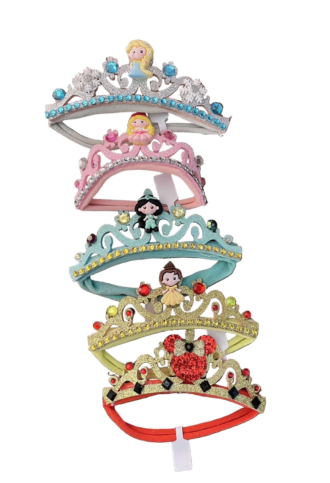 Glitter Disney Princess Crown on Stretch Headband, birthday, girl, baby