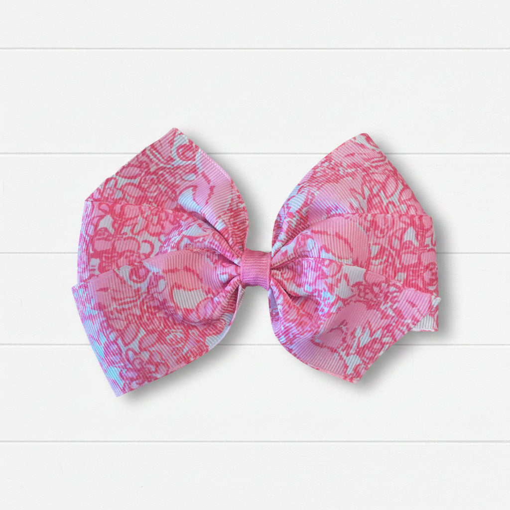 She's A Fox Hair Bow, tropical, girl, kids, clip, pink