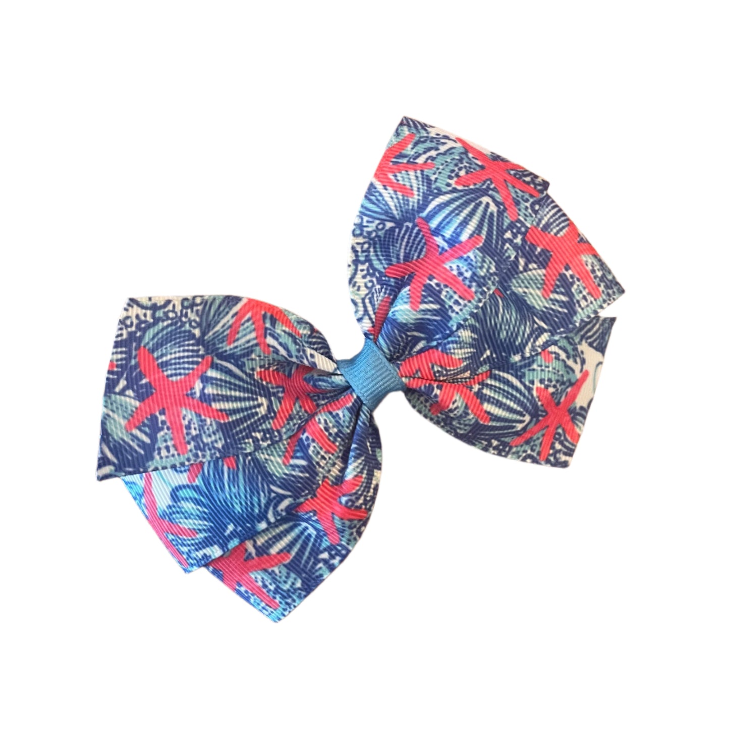 She Shells Hair Bow, girl, clip, beach, gift, starfish