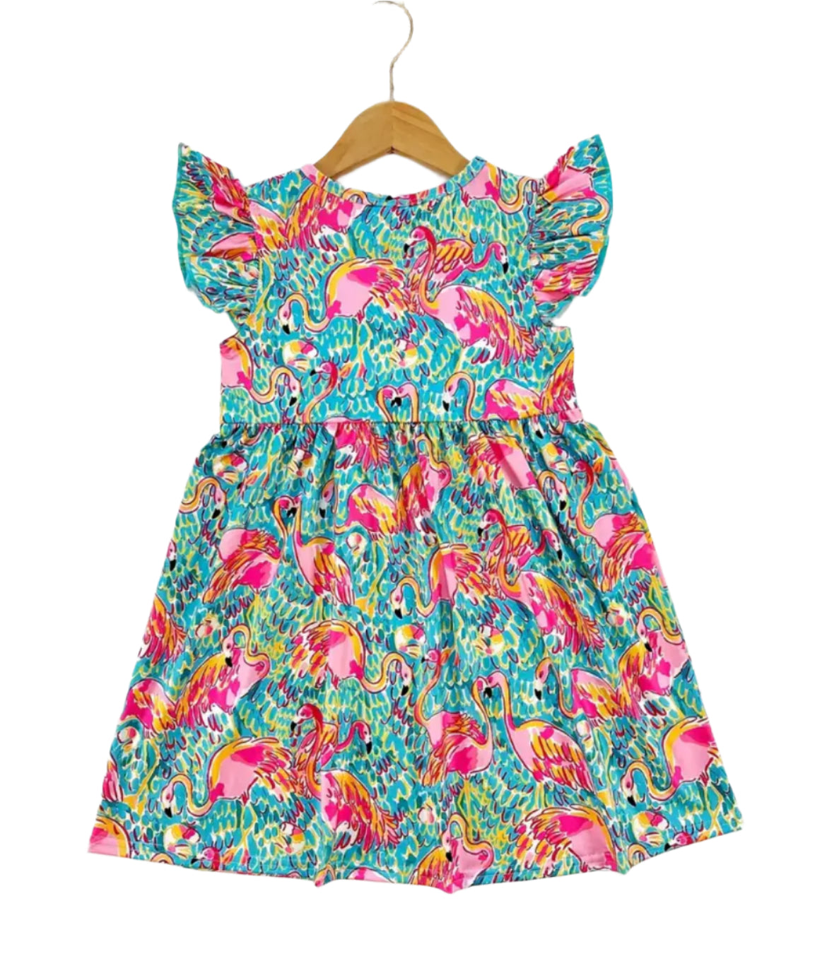Flamingo Flutter Sleeve Dress, girl, kids, Peel N Eat, Back to School