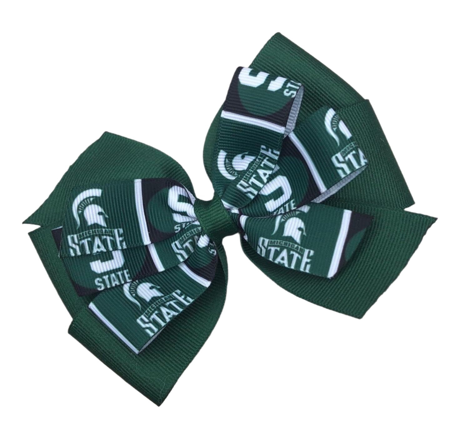 Collegiate Hair Bow, University, Michigan State, MSU