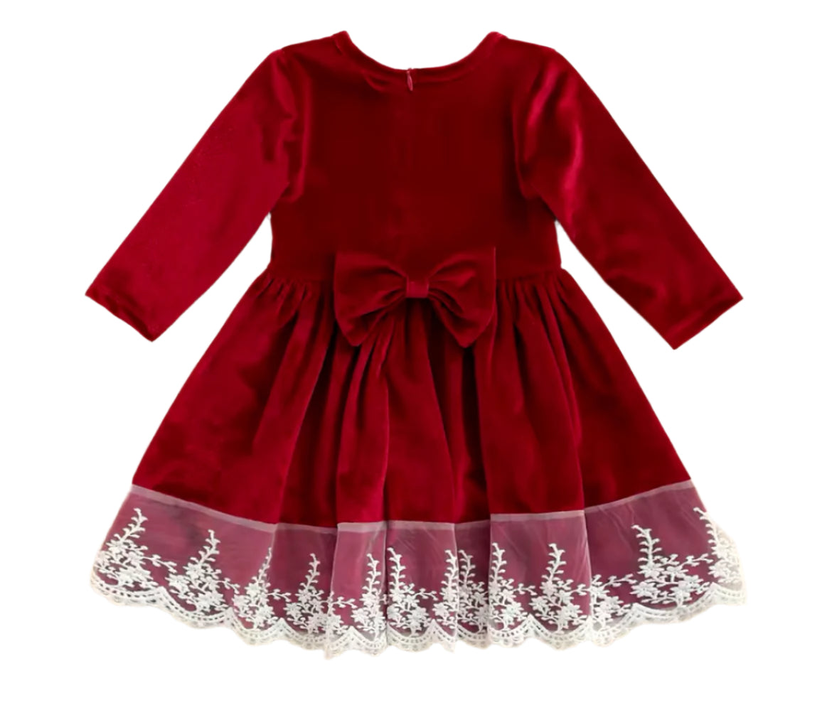 Velvet & Lace Stretch Emerald Dress, girls, holiday, wedding