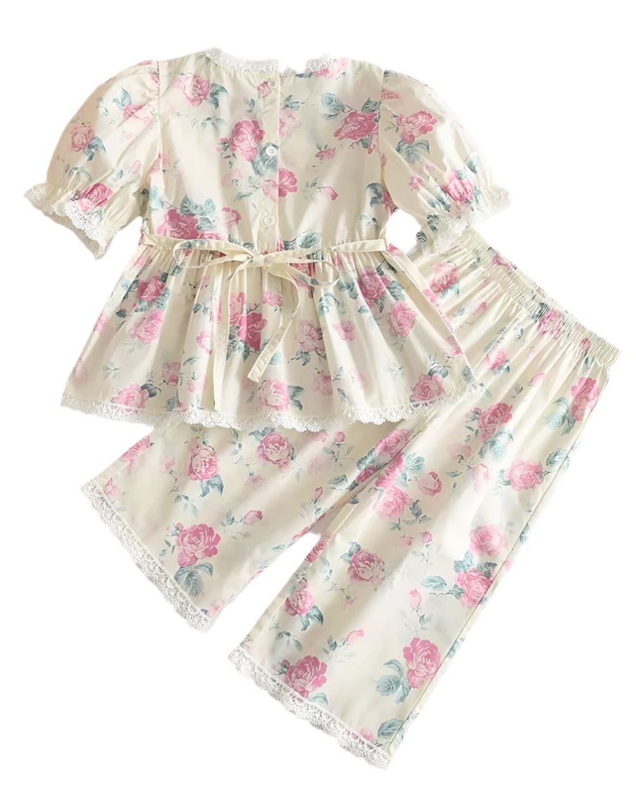 Shabby Chic Rose Outfit, girl, kids, set, Spring/Summer / SALE