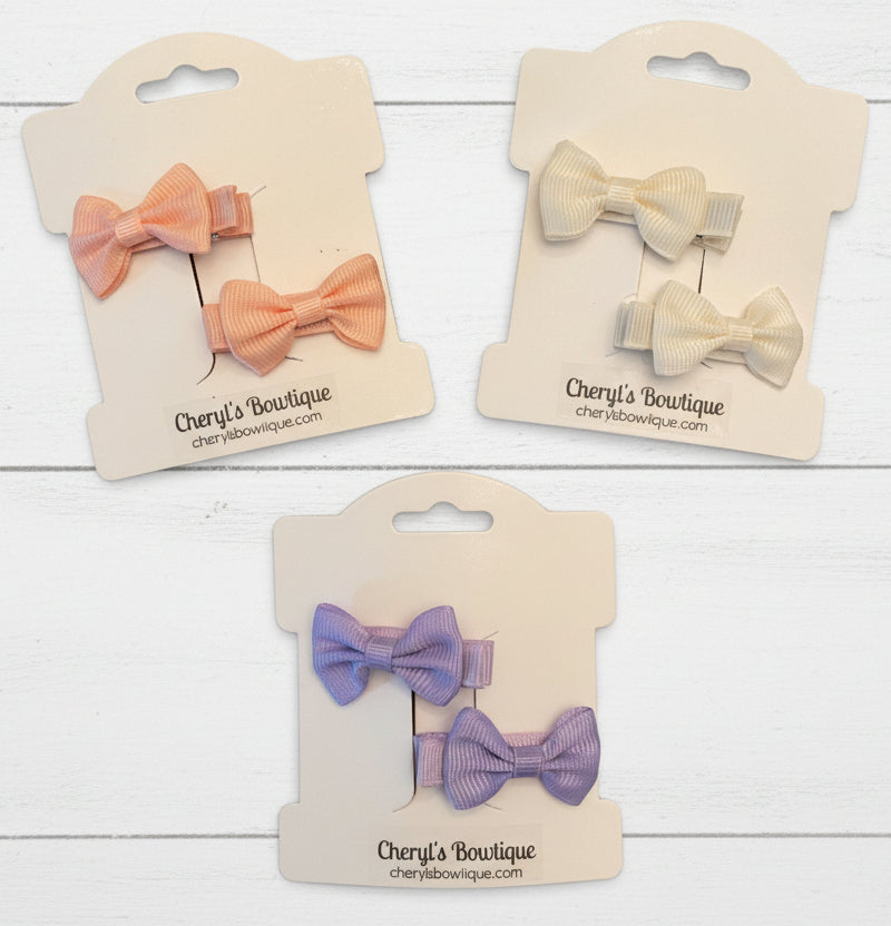 Bitty Hair Bow Pastel Sets - clip, girl, baby