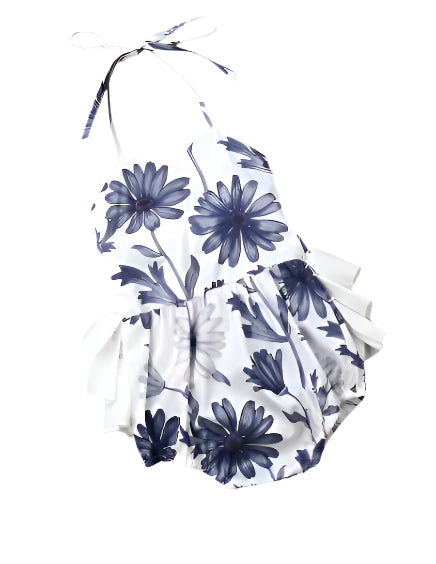Blue Boutique Floral Ruffle Romper, girl, baby, toddler