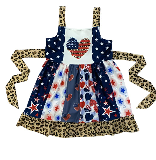 Patriotic Twirl Dress, girl's, Milk Silk, 4th of July, Kids clothing / SALE