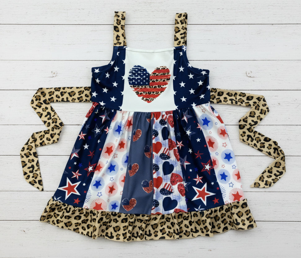 Patriotic Twirl Dress, girl's, Milk Silk, 4th of July, Kids clothing