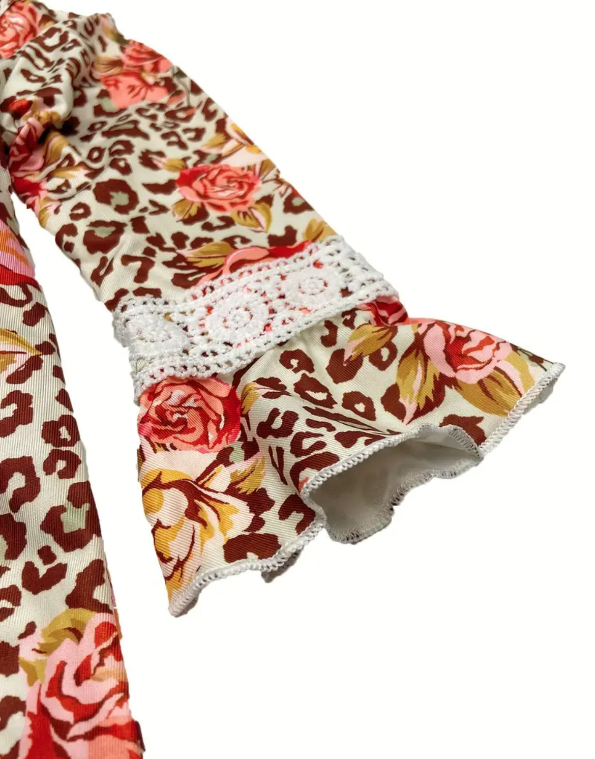 Leopard & Flower Print Dress, girl, kids, clothing