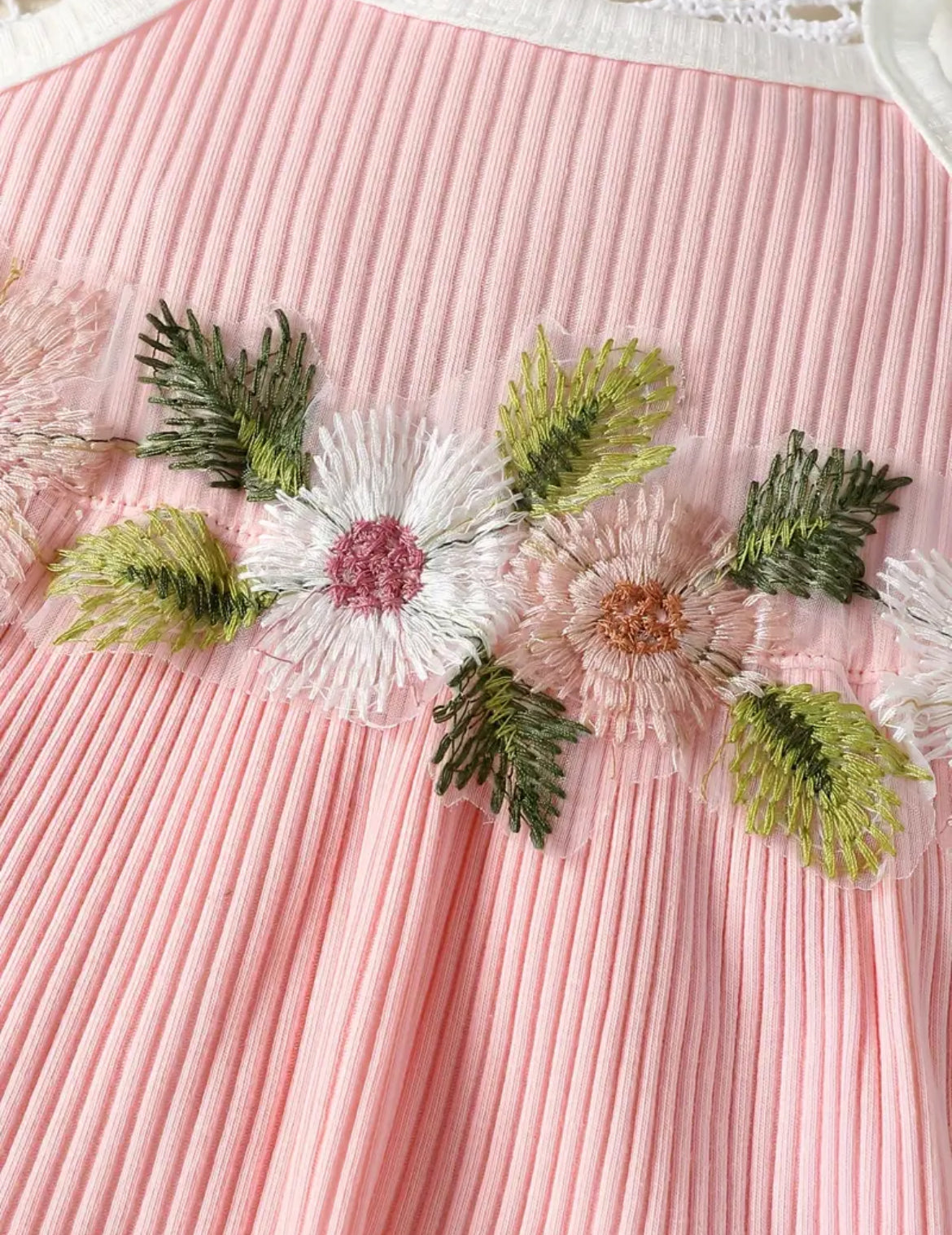 Pink Floral Skirted Romper, Bodysuit, dress, infant, baby, girl - SALE