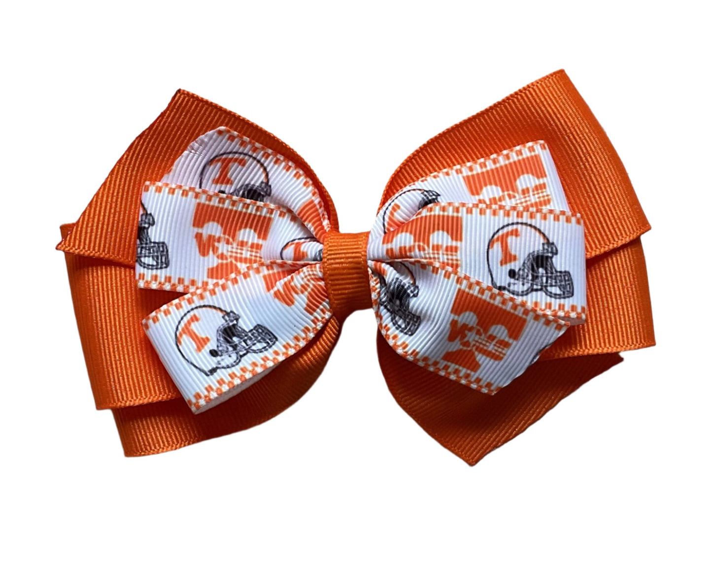 Collegiate Double Hair Bow, University, Tennessee, Vols