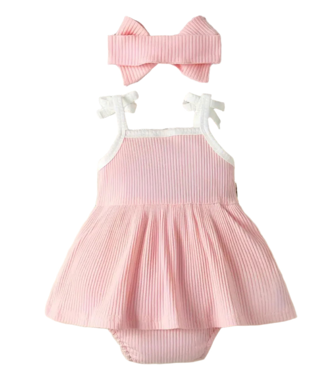 Pink Floral Skirted Romper, Bodysuit, dress, infant, baby, girl - SALE