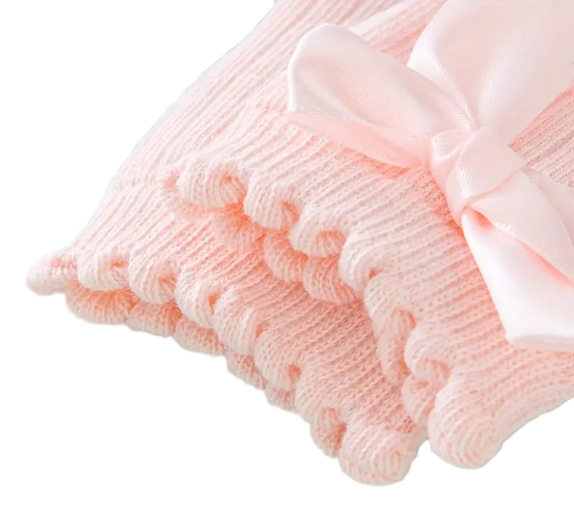Ribbed Knee Hi Socks with Bow, Kids, holiday, girl, school, clothing
