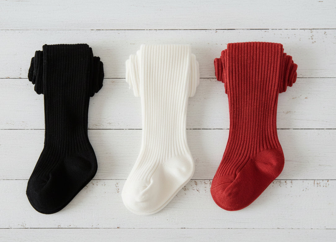 Ribbed Footed Girl's Tights, Kids, holiday, school, clothing, toddler